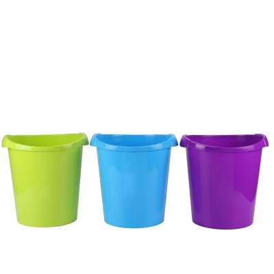 pp wholesale 8L colorful oval open top textured plastic indoor office waste trash bin