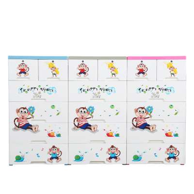 cartoon design Plastic Closet cabinet wardrobe for Kids Eco-friendly PP